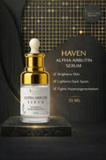 Alpha Arbutin serum 30ml with gold dropper for brightening, dark spot and hyperpigmentation care